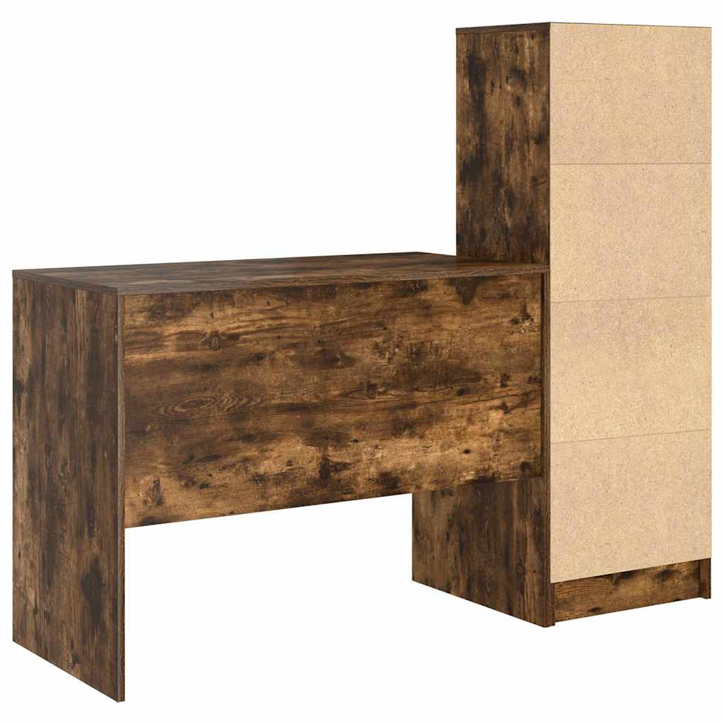 Bureau avec rangement 2 pcs Chêne fumé 100 x 50 x 76 cm - XIOS
