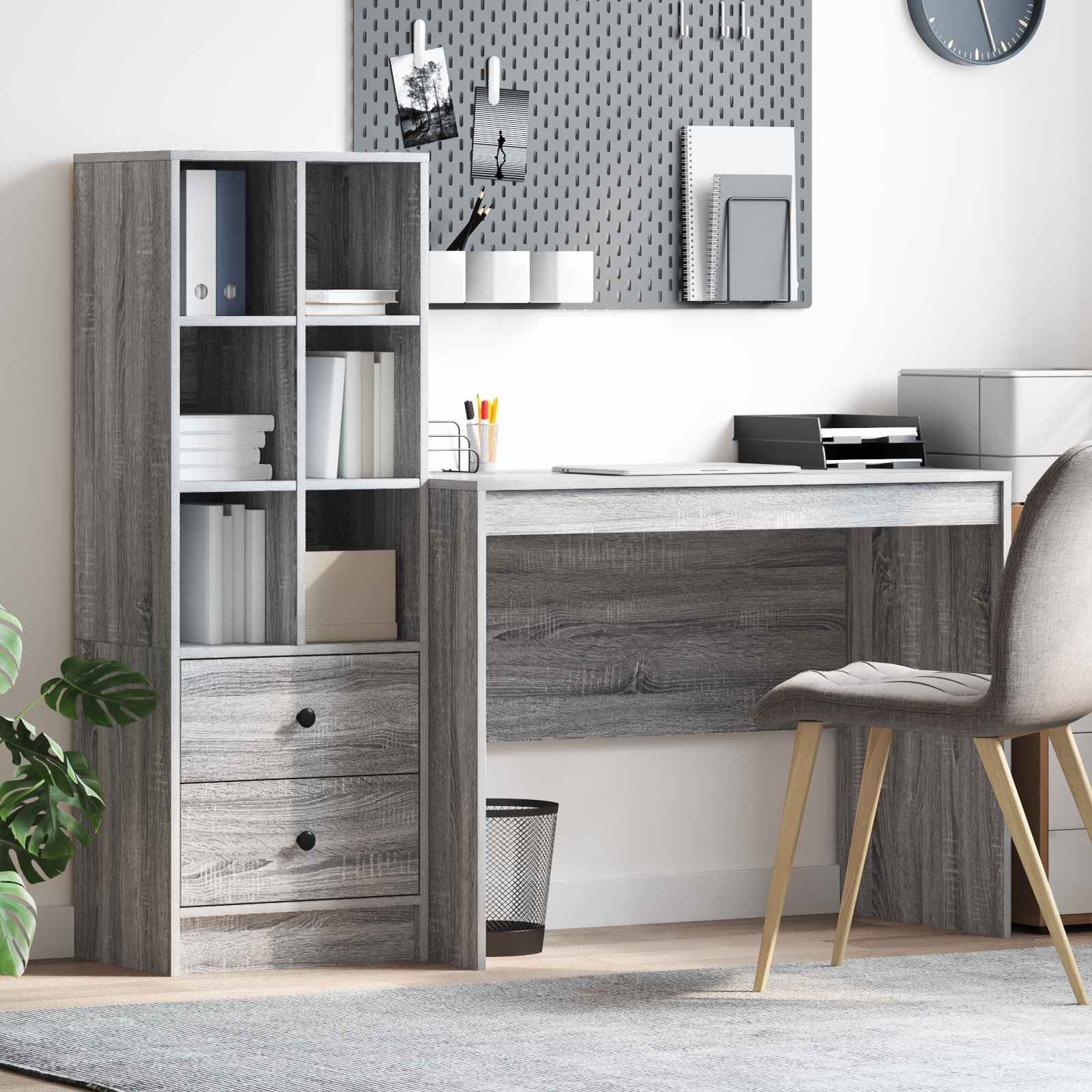 Bureau Gris Sonoma 145.5 x 50 x 127 cm 2 pc - XIOS