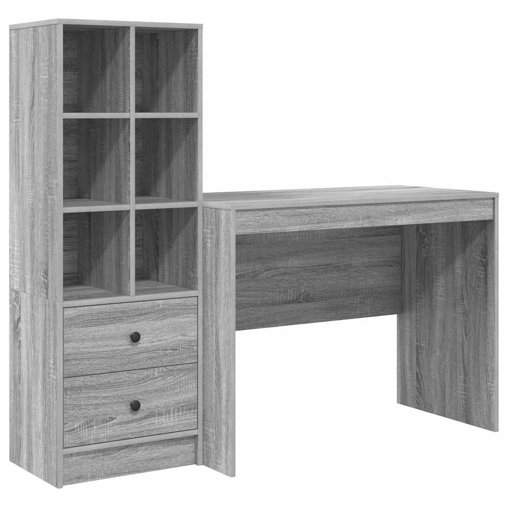 Bureau avec rangement 2 pcs Sonoma gris 100 x 50 x 76 cm - XIOS