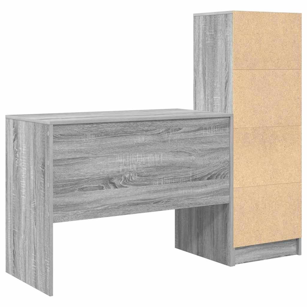 Bureau avec rangement 2 pcs Sonoma gris 100 x 50 x 76 cm - XIOS
