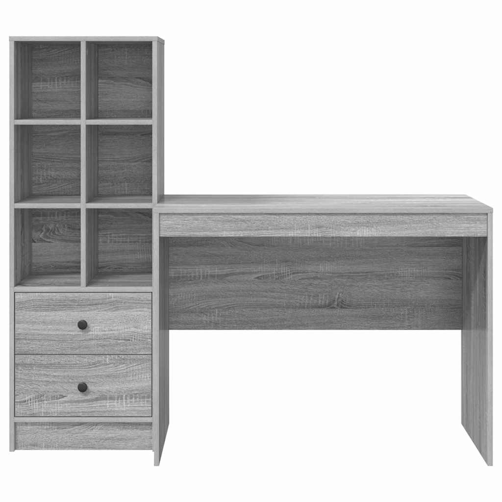 Bureau avec rangement 2 pcs Sonoma gris 100 x 50 x 76 cm - XIOS