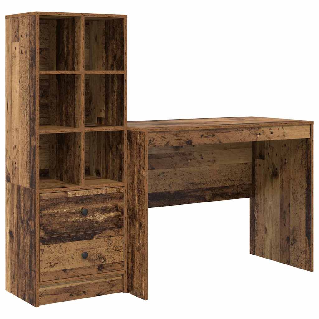 Bureau avec rangement 2 pcs Bois Ancien 100 x 50 x 76 cm - XIOS