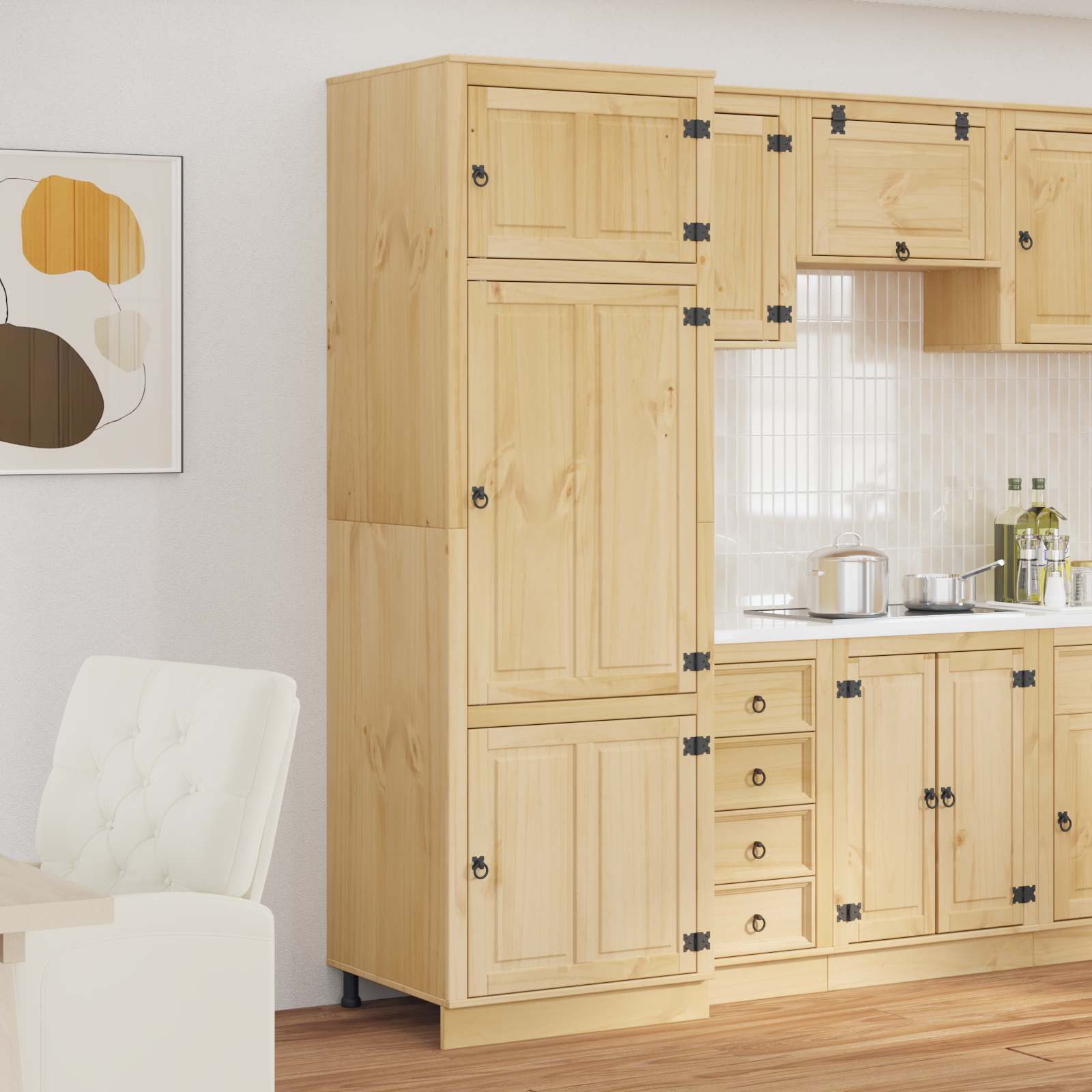 Armoire SKI Brun Miel 66 x 58 x 207 cm Pin massif - XIOS