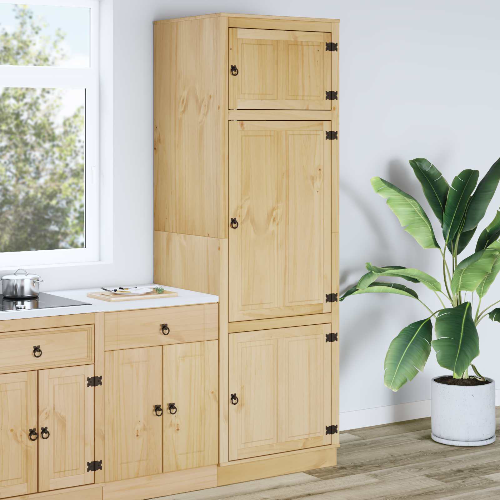Armoire SKI Brun Miel 66 x 58 x 207 cm Pin massif - XIOS