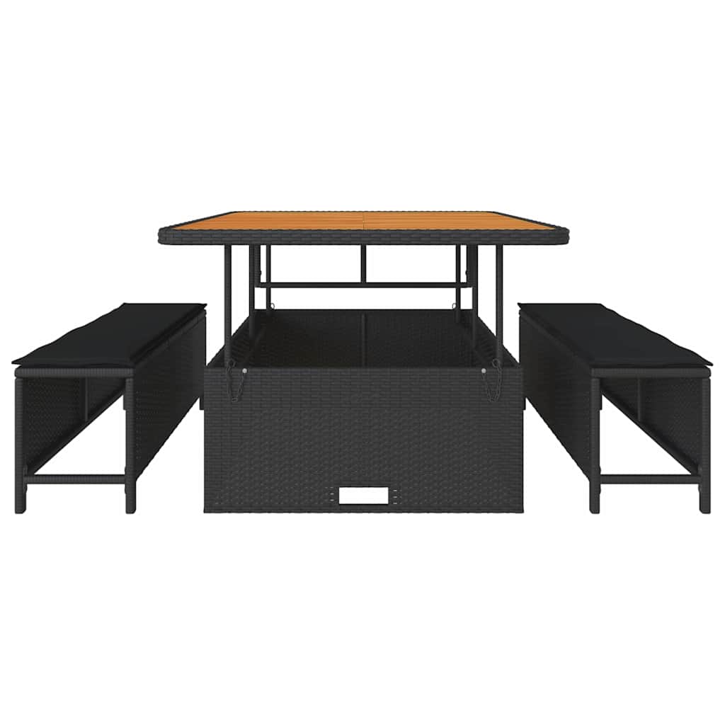 Ensemble de salle à manger pour jardin Noir polyrotin - XIOS