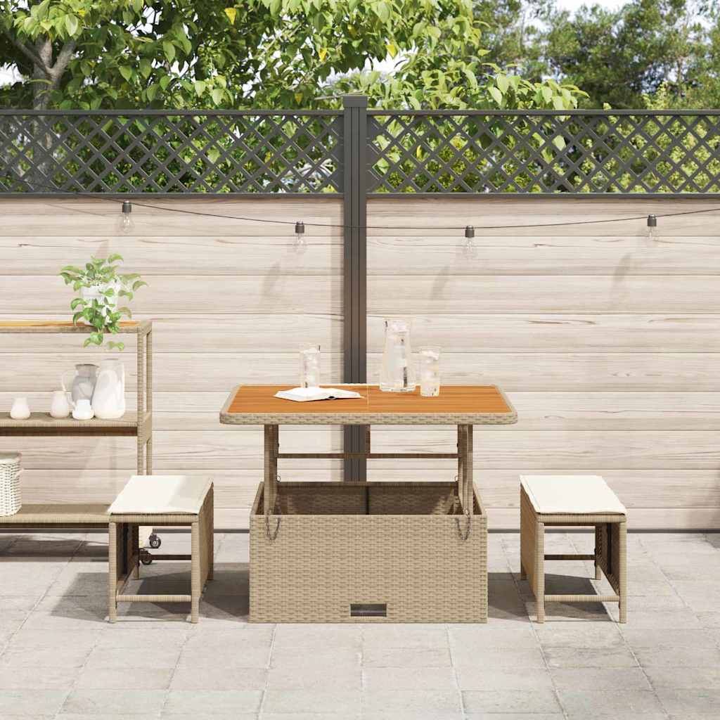 Ensemble de salle à manger pour jardin Beige polyrotin - XIOS