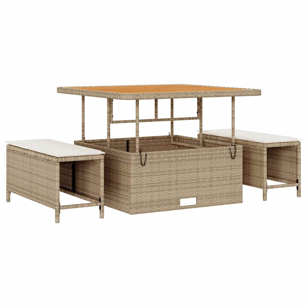 Ensemble de salle à manger pour jardin Beige polyrotin - XIOS