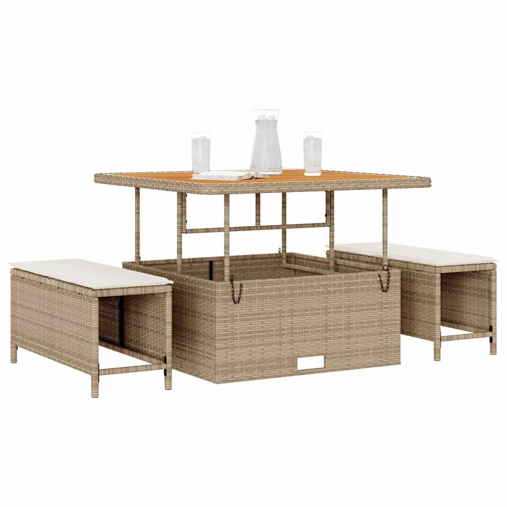 Ensemble de salle à manger pour jardin Beige polyrotin - XIOS
