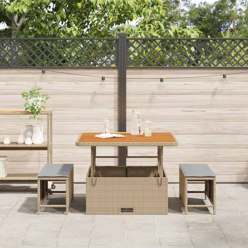 Ensemble de salle à manger pour jardin Beige polyrotin - XIOS