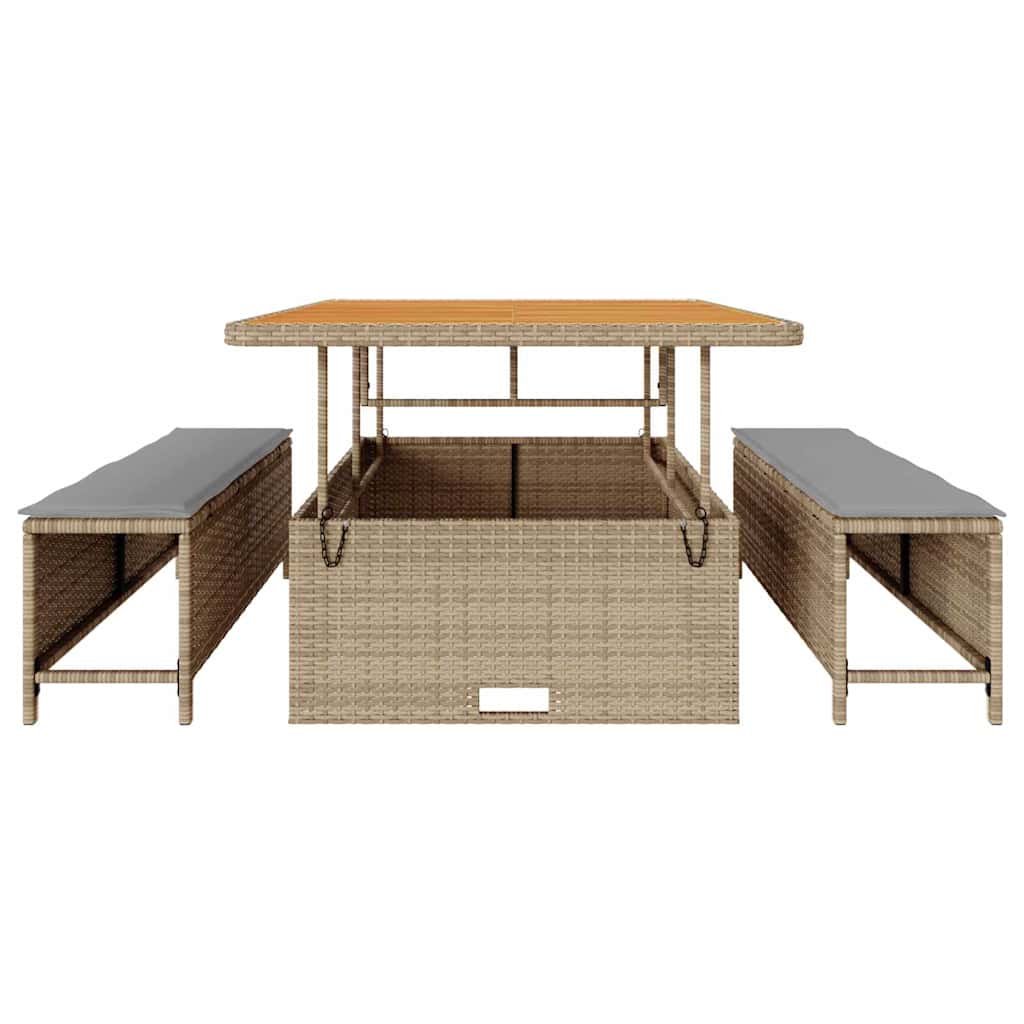 Ensemble de salle à manger pour jardin Beige polyrotin - XIOS