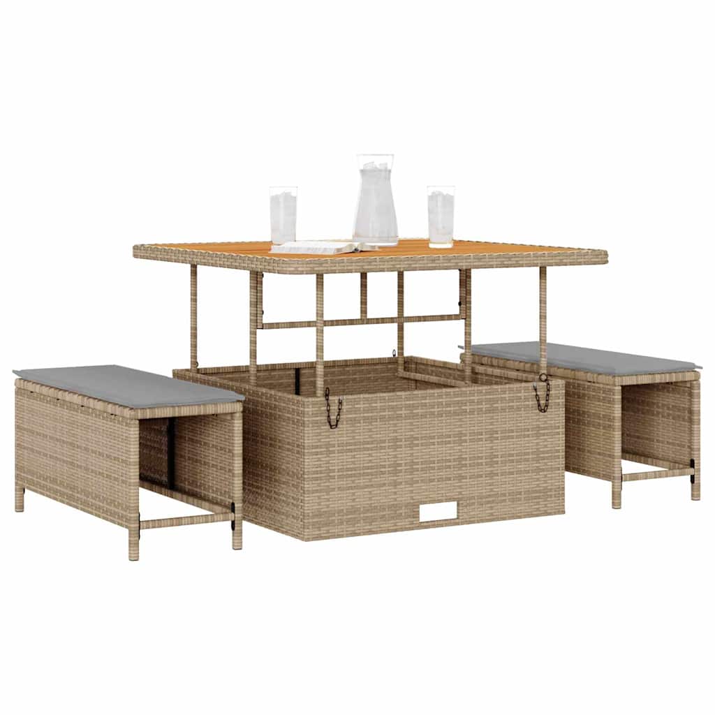 Ensemble de salle à manger pour jardin Beige polyrotin - XIOS