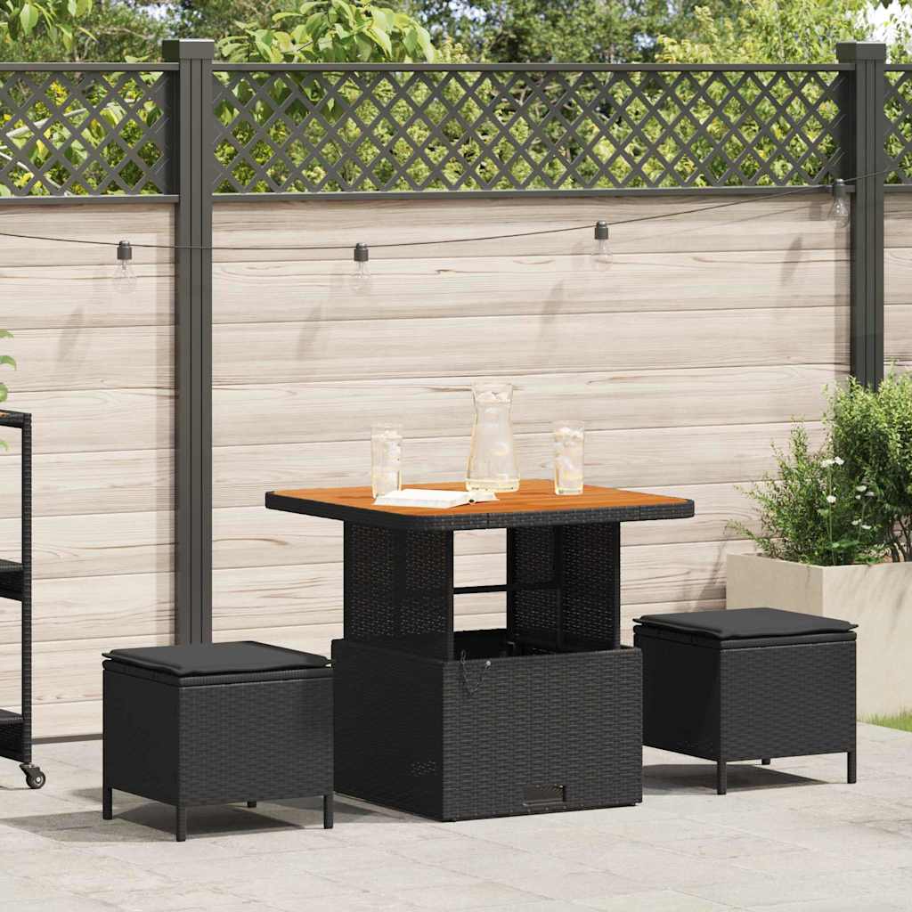 Ensemble de salle à manger pour jardin Noir polyrotin - XIOS