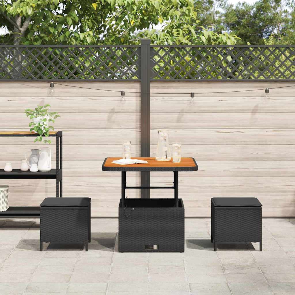 Ensemble de salle à manger pour jardin Noir polyrotin - XIOS