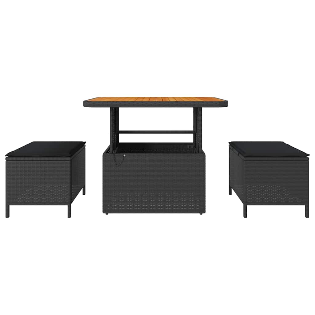 Ensemble de salle à manger pour jardin Noir polyrotin - XIOS