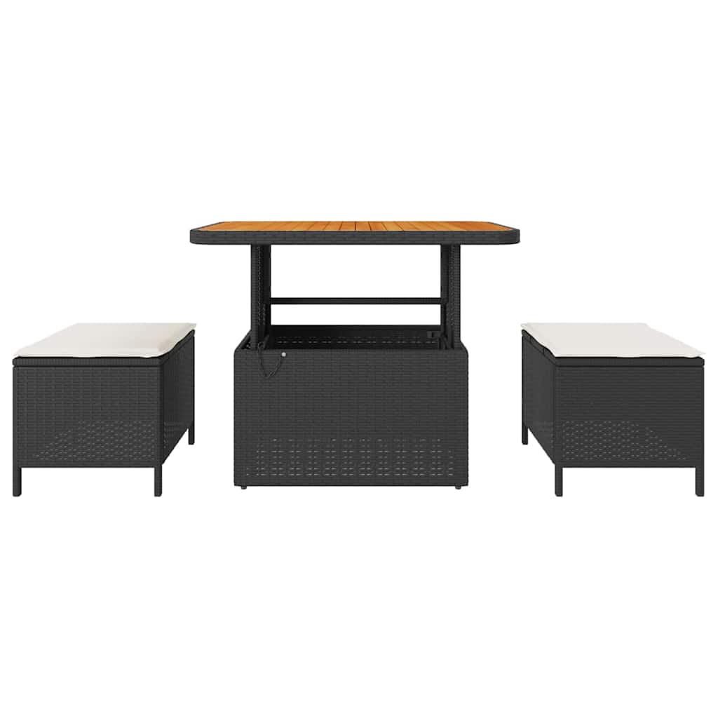 Ensemble de salle à manger pour jardin Noir polyrotin - XIOS