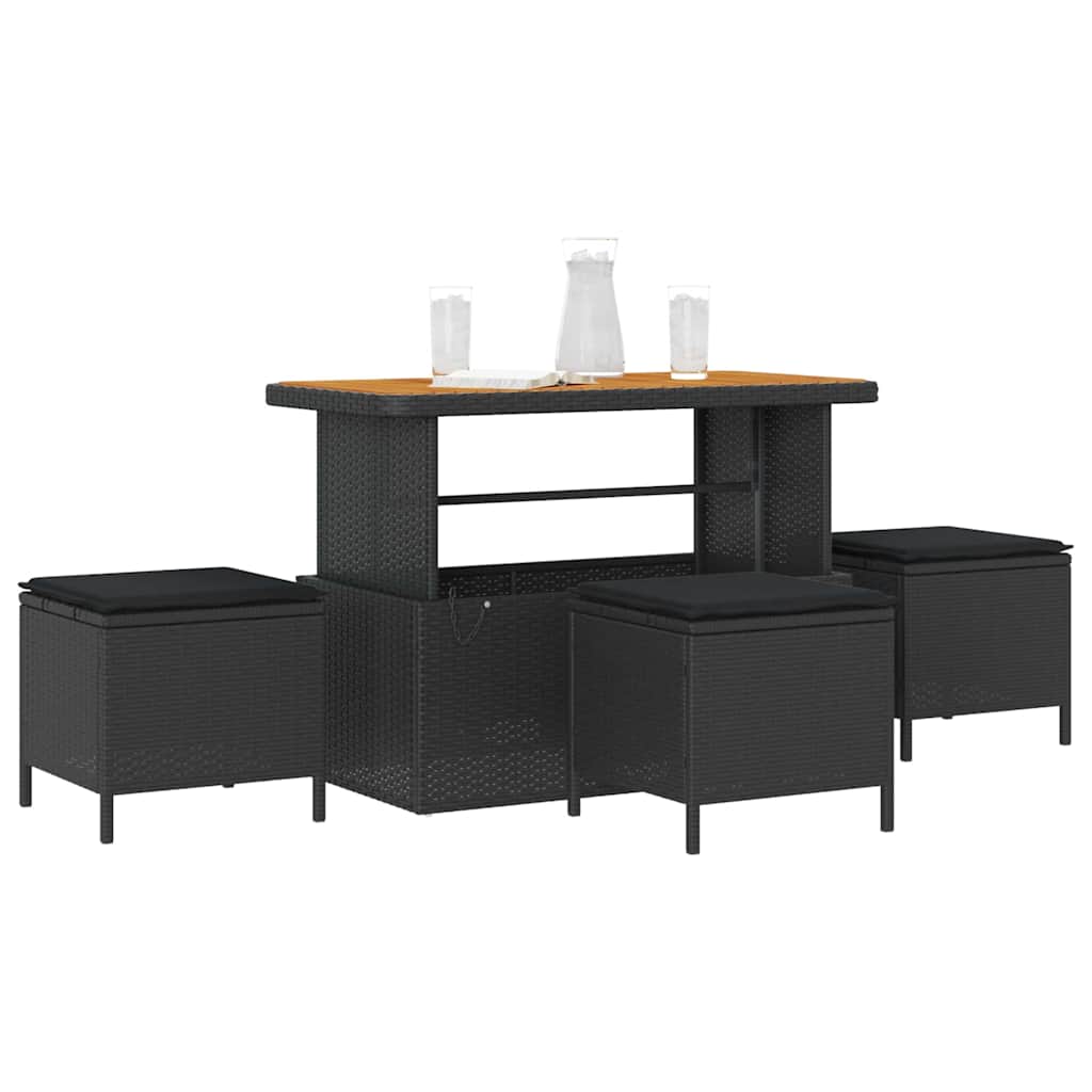 Ensemble de salle à manger pour jardin Noir polyrotin - XIOS