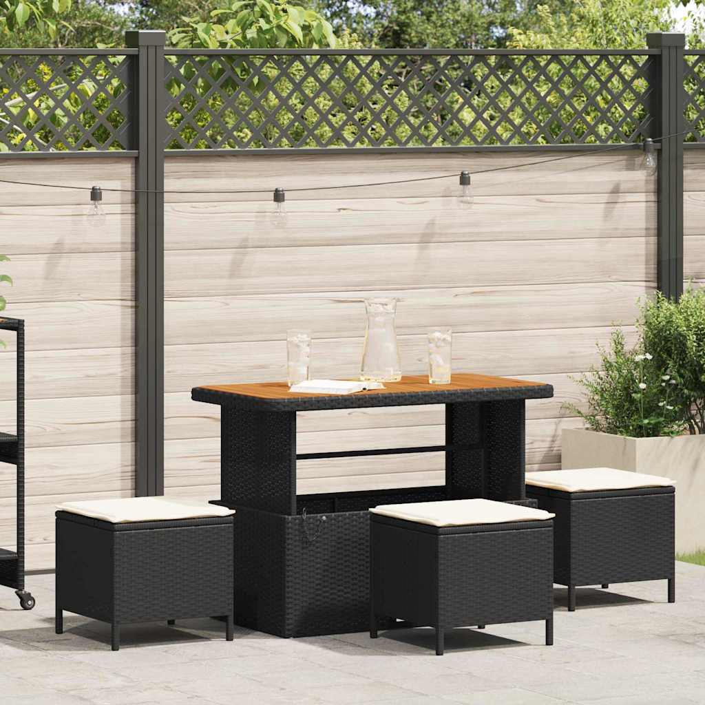 Ensemble de salle à manger pour jardin Noir polyrotin - XIOS