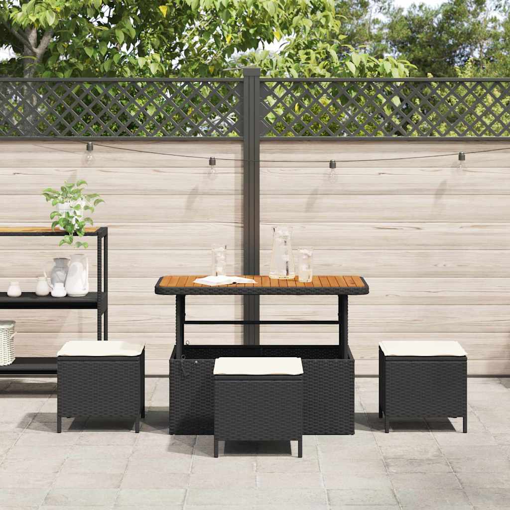 Ensemble de salle à manger pour jardin Noir polyrotin - XIOS
