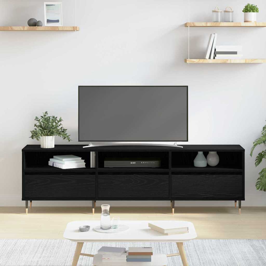 Meuble TV Chêne noir 150 x 30 x 44.5 cm Bois d'ingénierie - XIOS