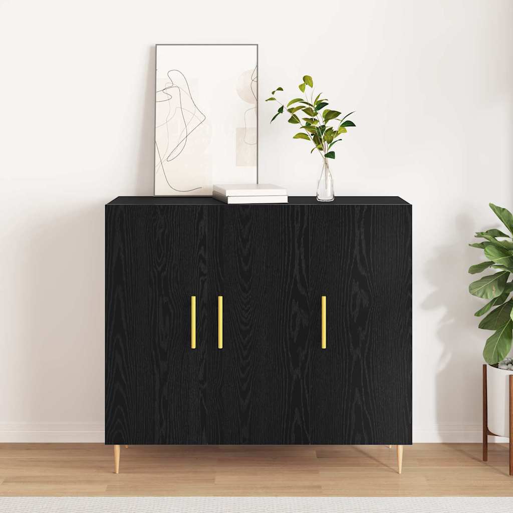 Buffet Chêne noir 90 x 34 x 80 cm Bois d'ingénierie - XIOS