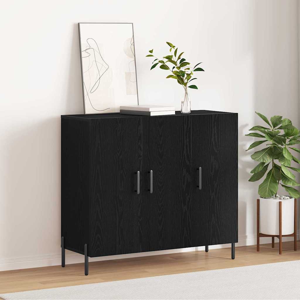 Buffet Chêne noir 90 x 34 x 80 cm Bois d'ingénierie - XIOS