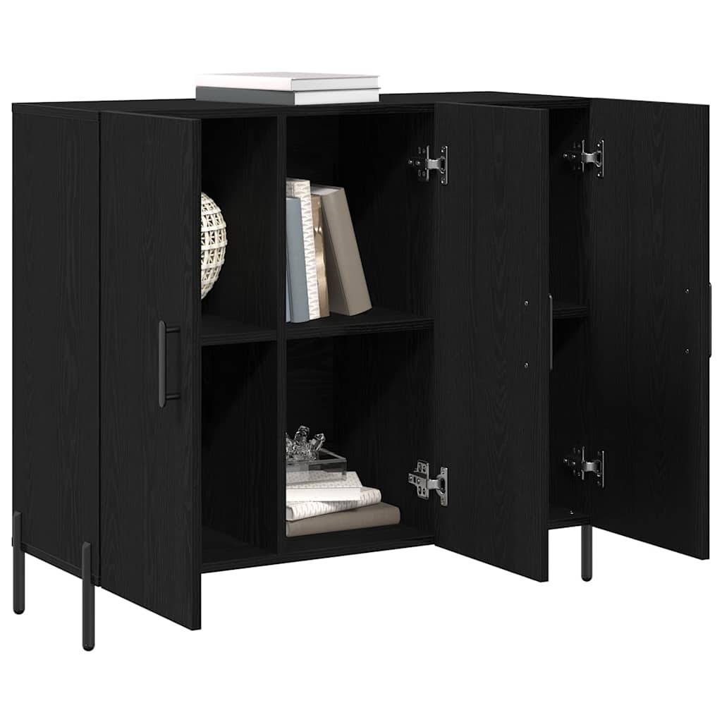 Buffet Chêne noir 90 x 34 x 80 cm Bois d'ingénierie - XIOS