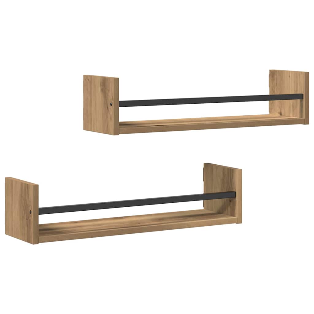 Étagère Murale 2 pcs chêne artisanal 60 x 16 x 14 cm - XIOS