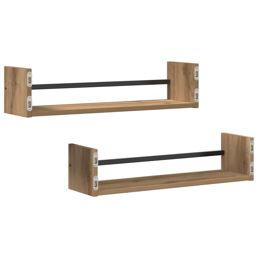 Étagère Murale 2 pcs chêne artisanal 60 x 16 x 14 cm - XIOS