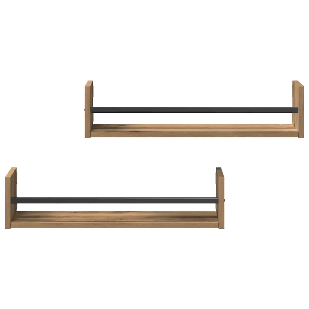 Étagère Murale 2 pcs chêne artisanal 60 x 16 x 14 cm - XIOS
