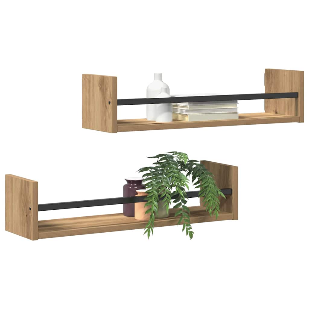 Étagère Murale 2 pcs chêne artisanal 60 x 16 x 14 cm - XIOS