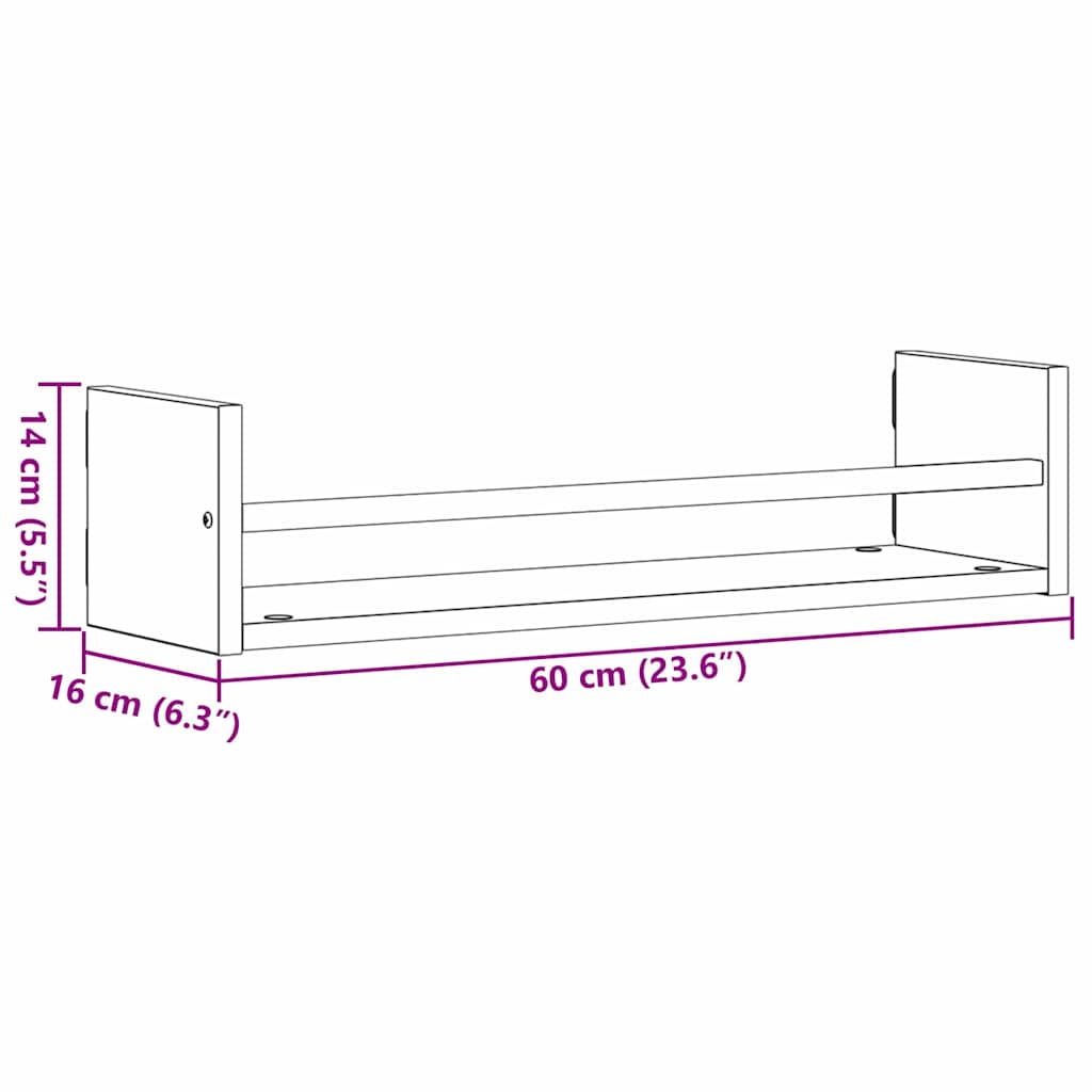 Étagère Murale 2 pcs chêne artisanal 60 x 16 x 14 cm - XIOS