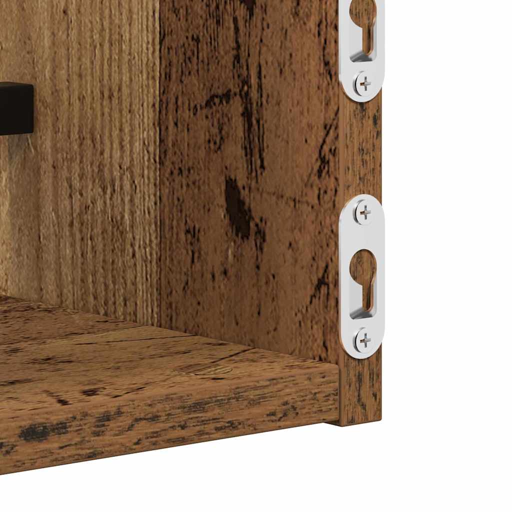 Étagère Murale avec étagère 2 pcs Bois ancien 80 x 16 x 14 cm - XIOS
