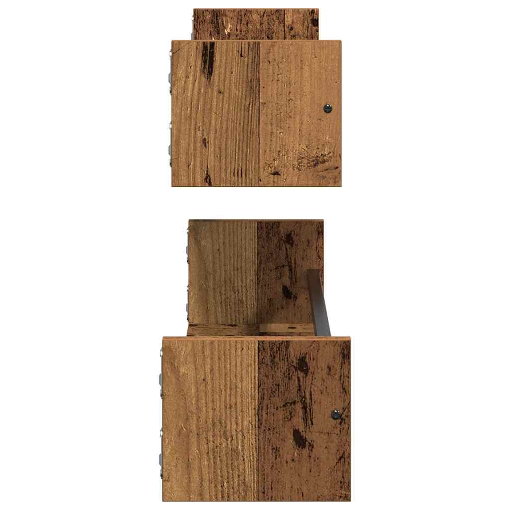 Étagère Murale avec étagère 2 pcs Bois ancien 80 x 16 x 14 cm - XIOS