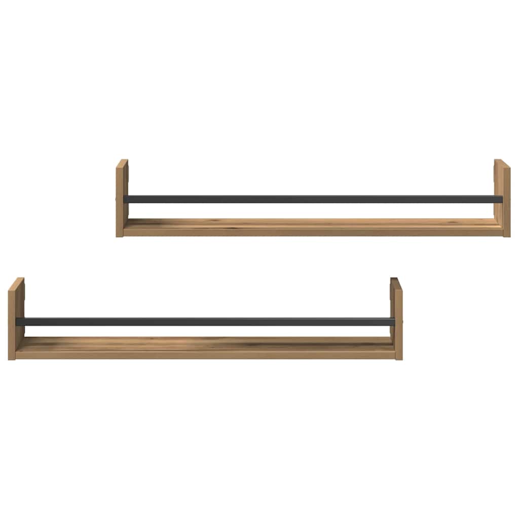 Étagère Murale 2 pcs chêne artisanal 80 x 16 x 14 cm - XIOS