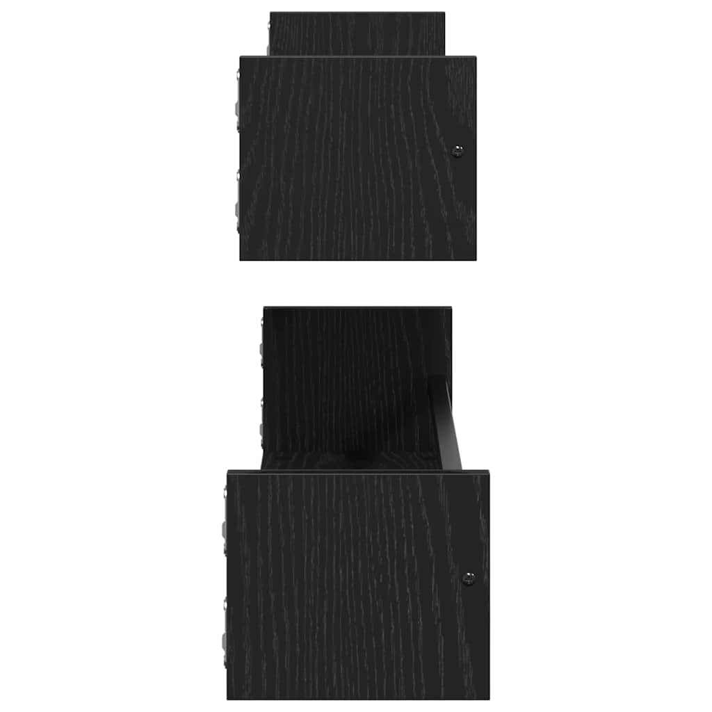 Étagère Murale avec étagère 2 pcs Chêne noir 80 x 16 x 14 cm - XIOS