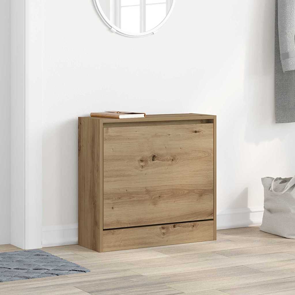 Armoire à chaussures avec porte chêne artisanal 60 x 21 x 57 cm - XIOS