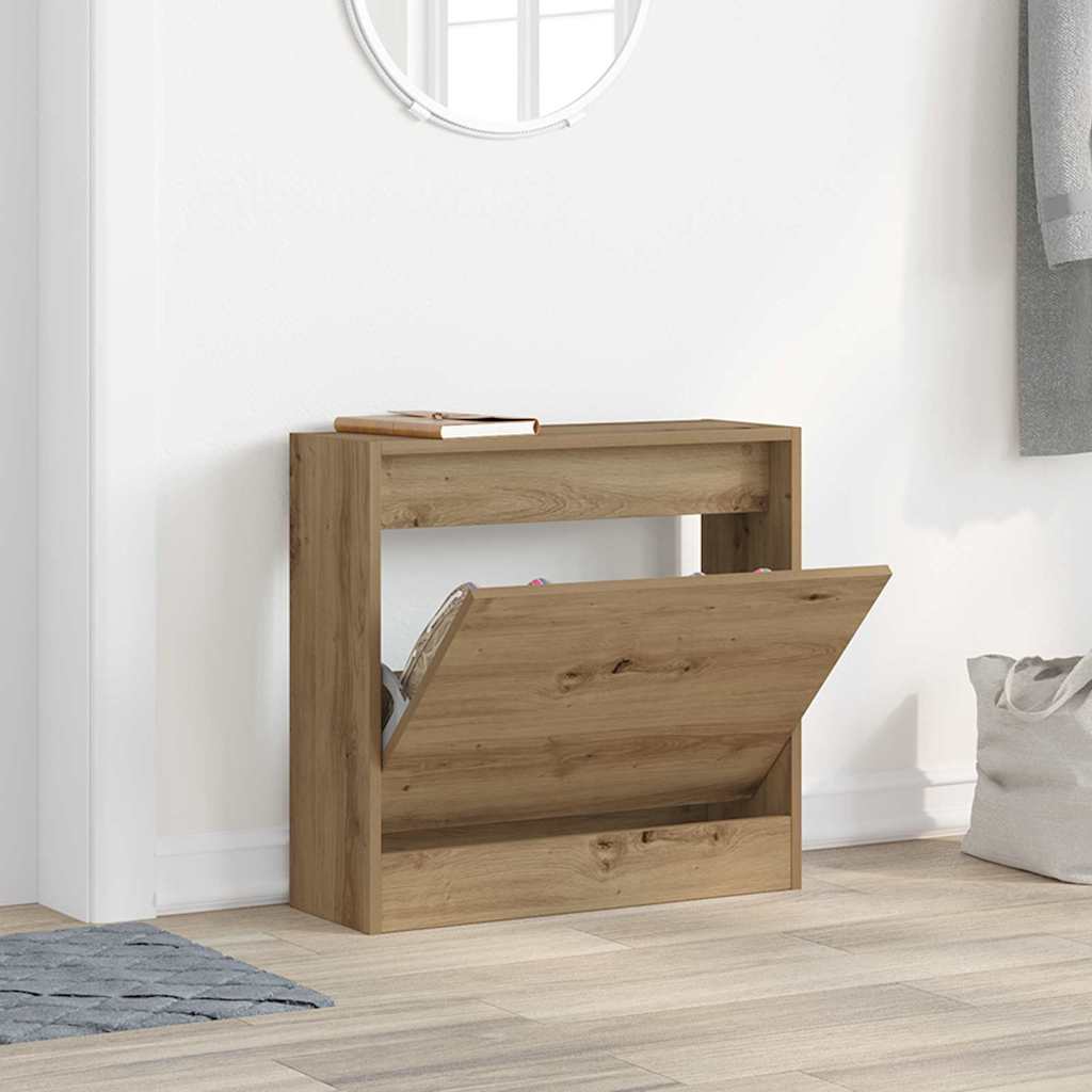 Armoire à chaussures avec porte chêne artisanal 60 x 21 x 57 cm - XIOS