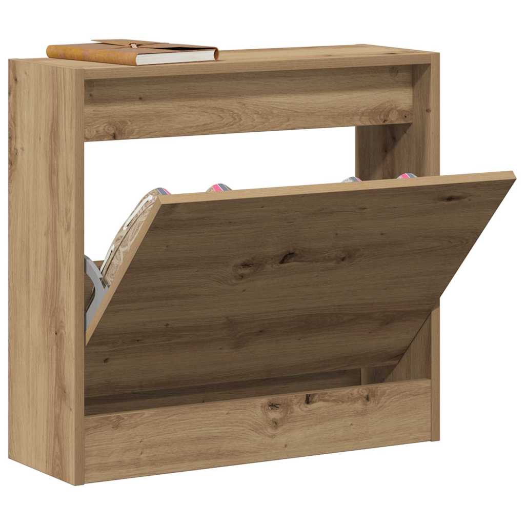 Armoire à chaussures avec porte chêne artisanal 60 x 21 x 57 cm - XIOS