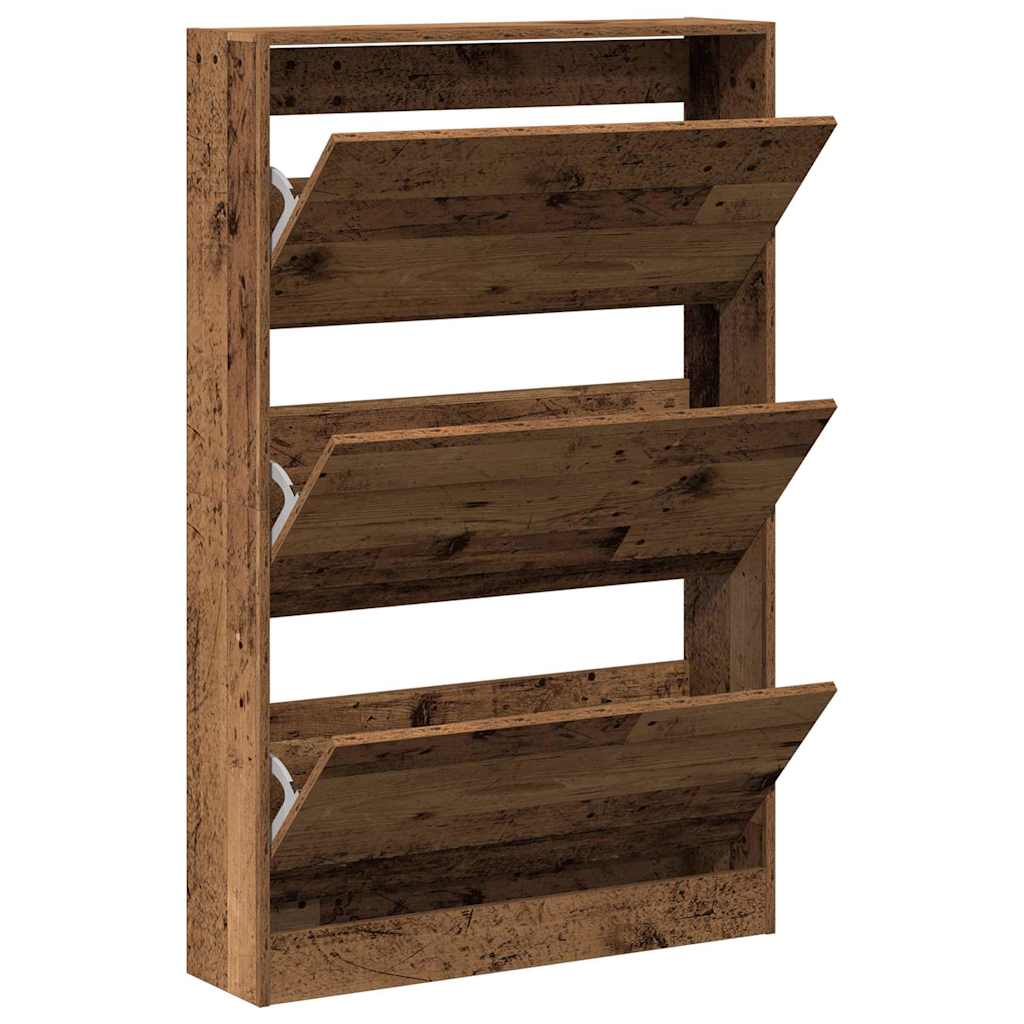 Armoire à chaussures avec porte Bois ancien 80 x 21 x 125.5 cm - XIOS