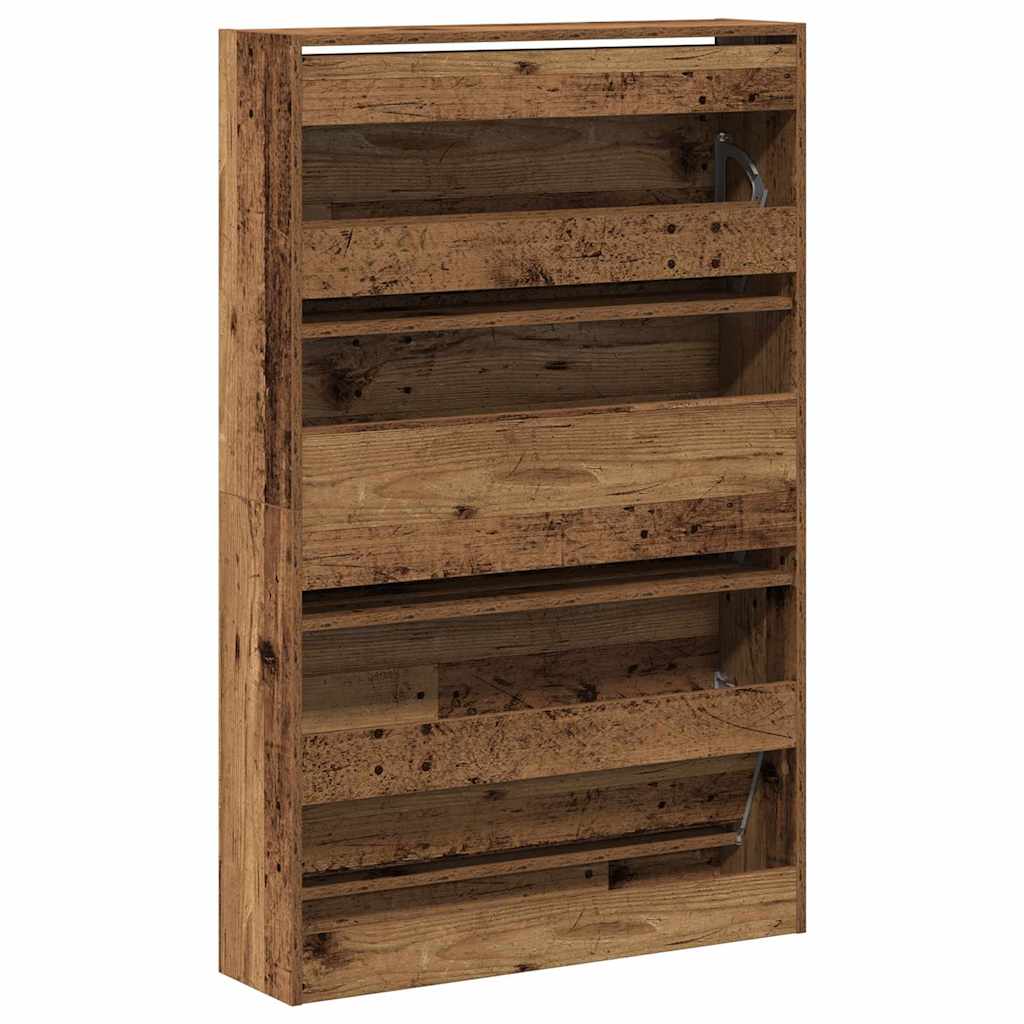 Armoire à chaussures avec porte Bois ancien 80 x 21 x 125.5 cm - XIOS