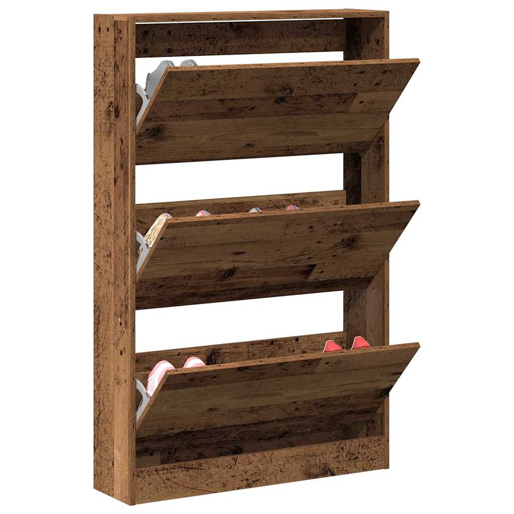 Armoire à chaussures avec porte Bois ancien 80 x 21 x 125.5 cm - XIOS