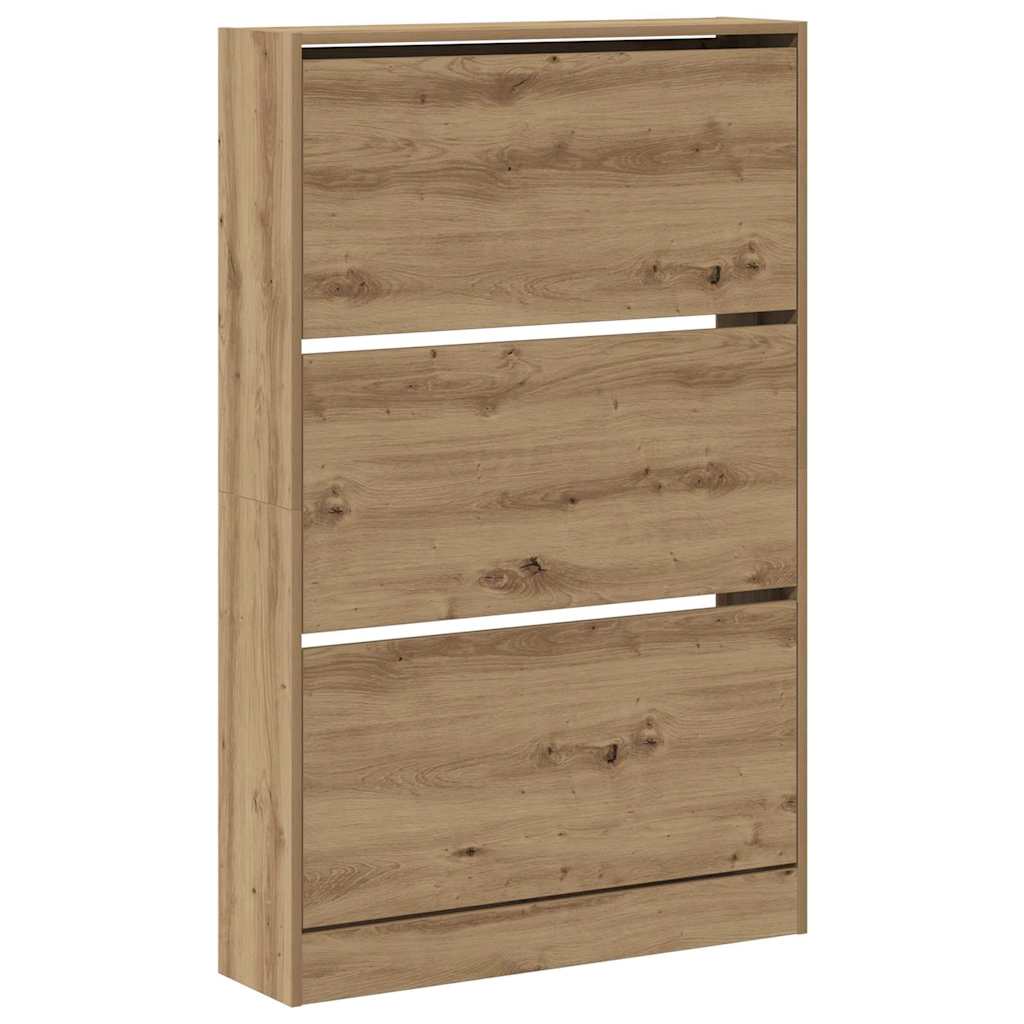 Armoire à chaussures chêne artisanal 80 x 21 x 125.5 cm - XIOS