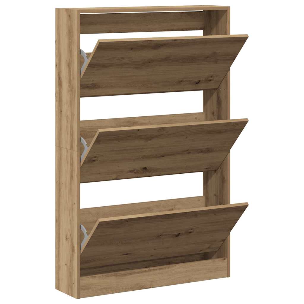 Armoire à chaussures chêne artisanal 80 x 21 x 125.5 cm - XIOS