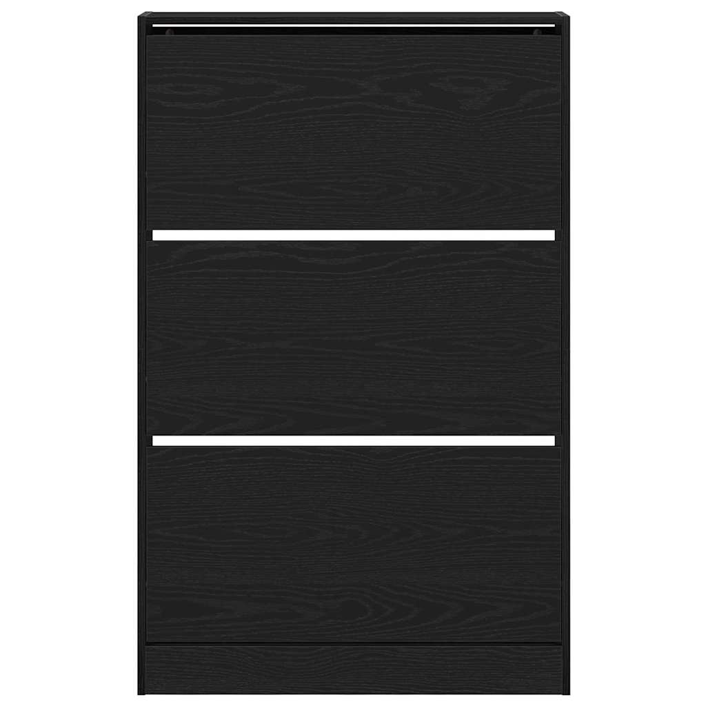 Armoire à chaussures avec porte Chêne noir 80 x 21 x 125.5 cm - XIOS