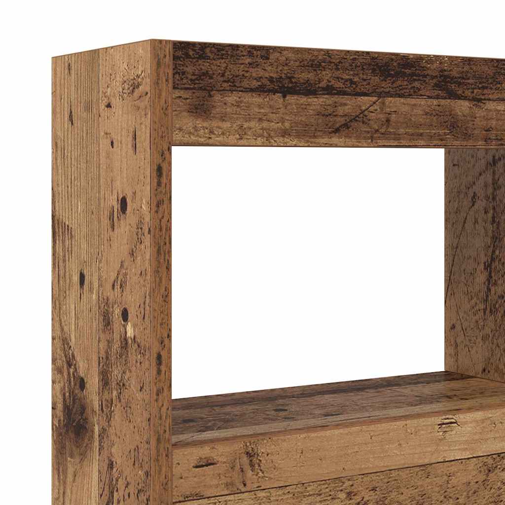 Cabinet de Tête de Lit avec LED Bois ancien 120 x 17 x 102 cm - XIOS