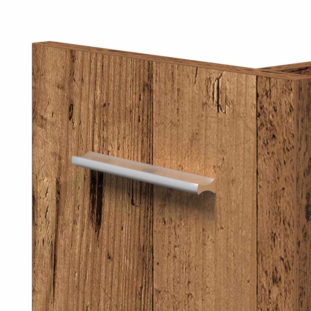 Cabinet roulant en bois ancien 60x22x79 cm en bois reconstitué