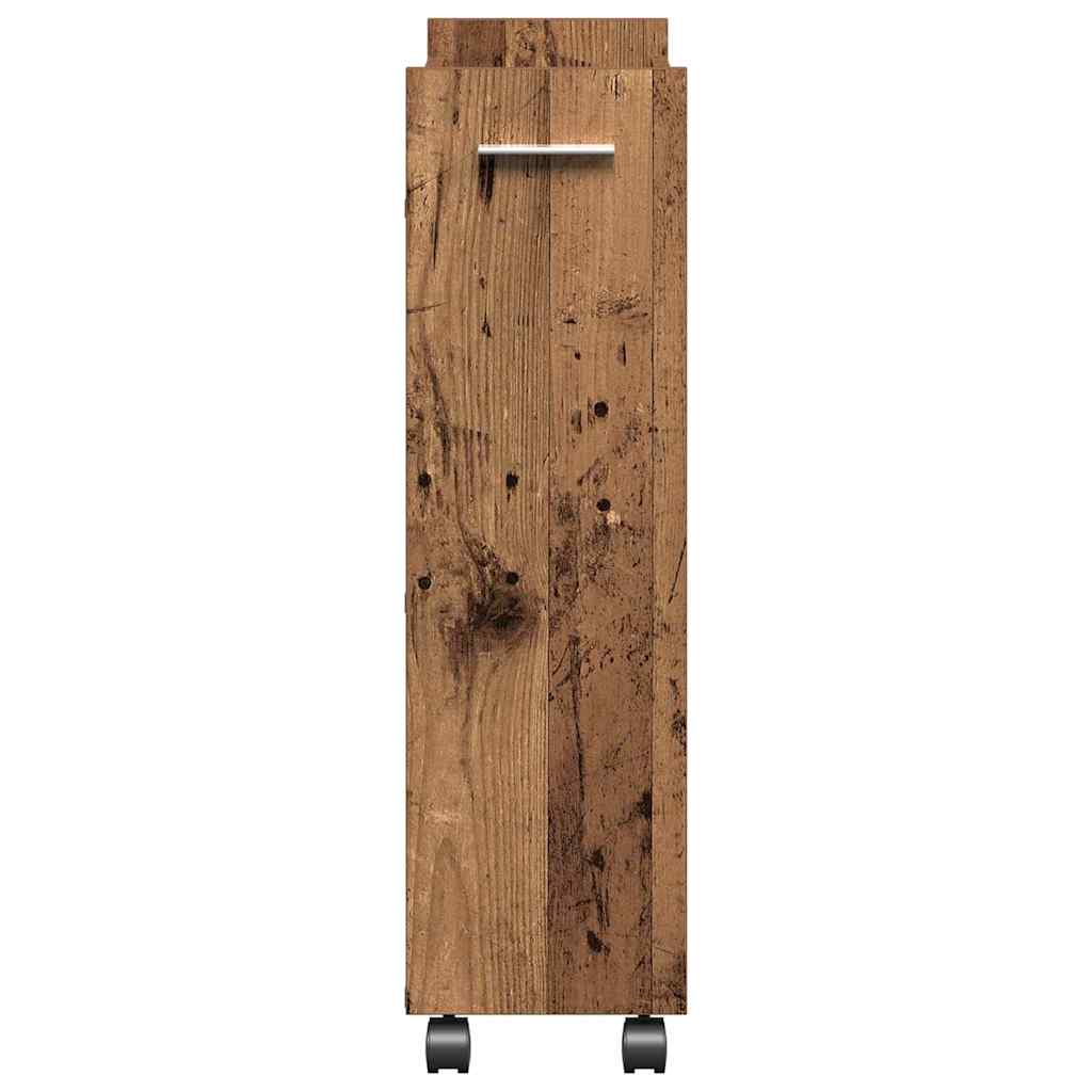 Cabinet roulant en bois ancien 60x22x79 cm en bois reconstitué