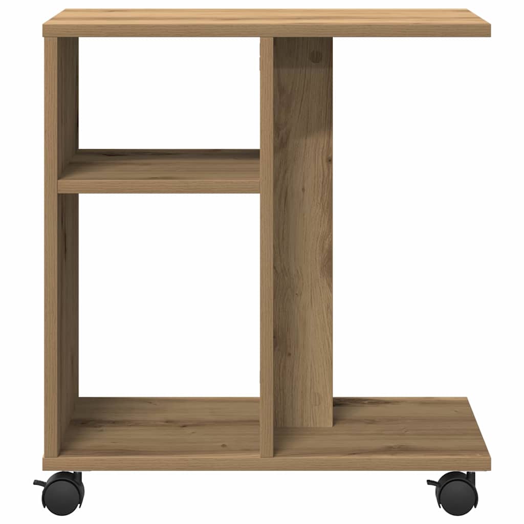 Table d'appoint avec étagère chêne artisanal 50 x 30 x 55 cm - XIOS