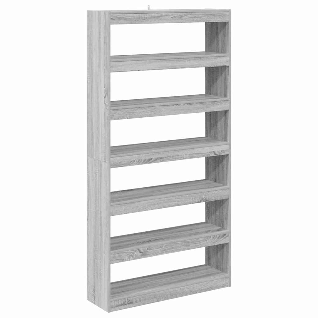 Bibliothèque Sonoma gris 100 x 30 x 198 cm Bois d'ingénierie - XIOS