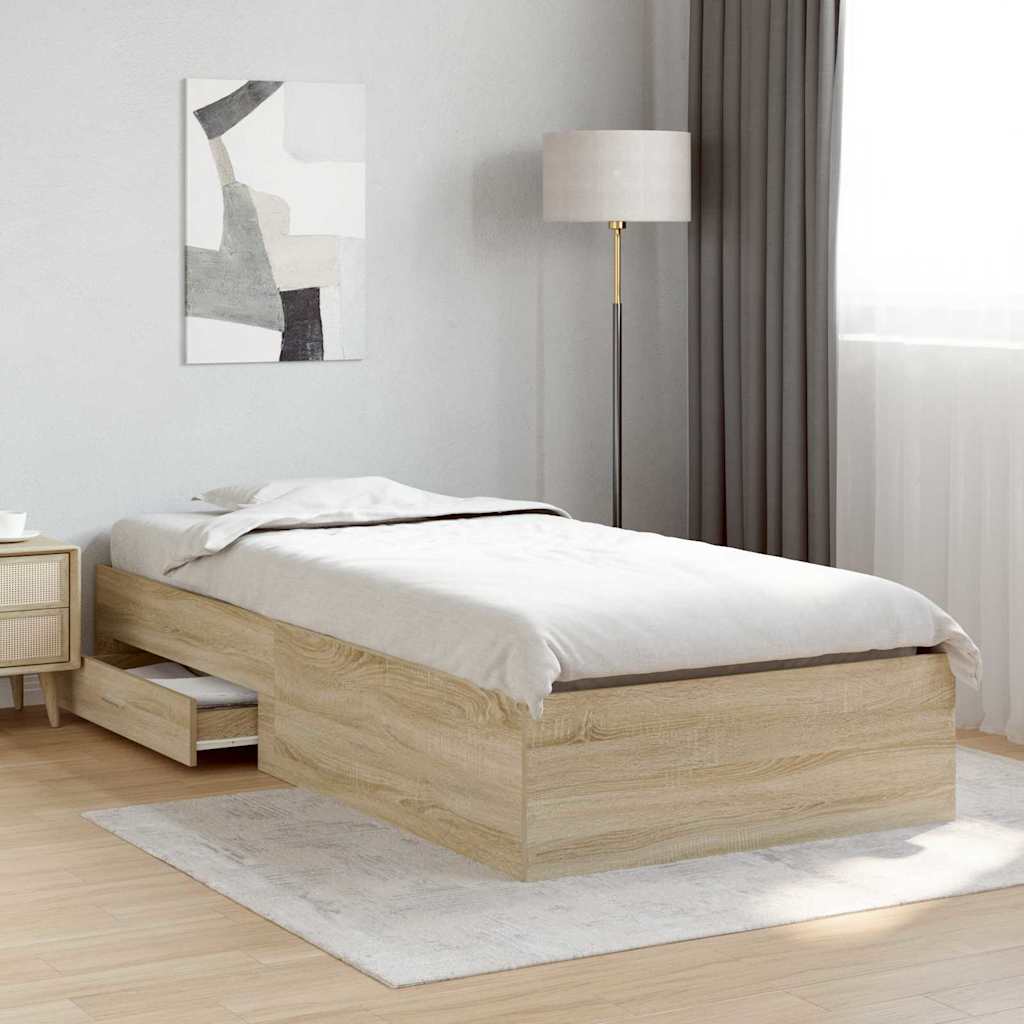 Cadre de lit Marron 90 x 190 cm Bois d'ingénierie - XIOS